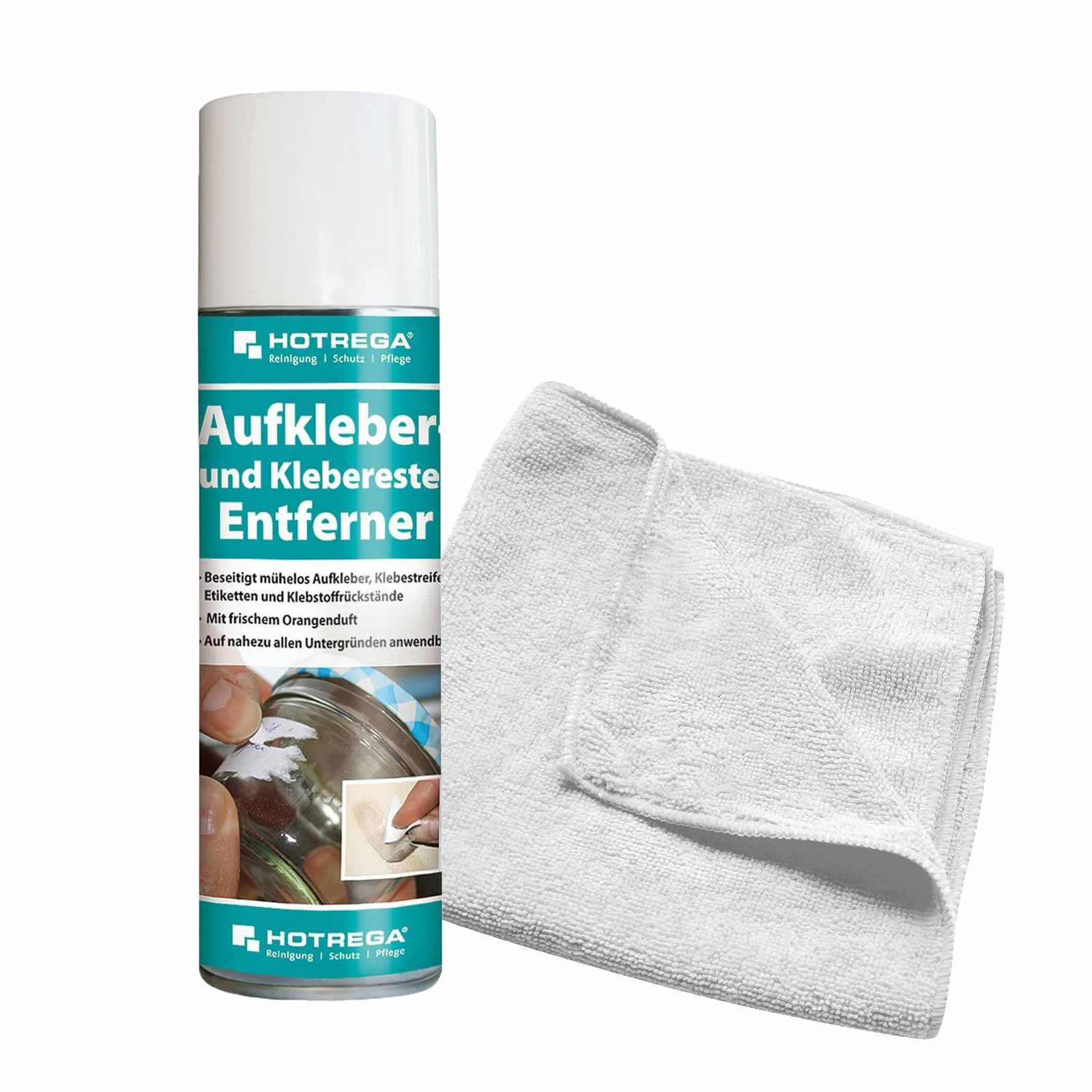 HOTREGA Aufkleber Klebereste Entferner Teerentferner 300ml inkl Microfasertuch von HOTREGA