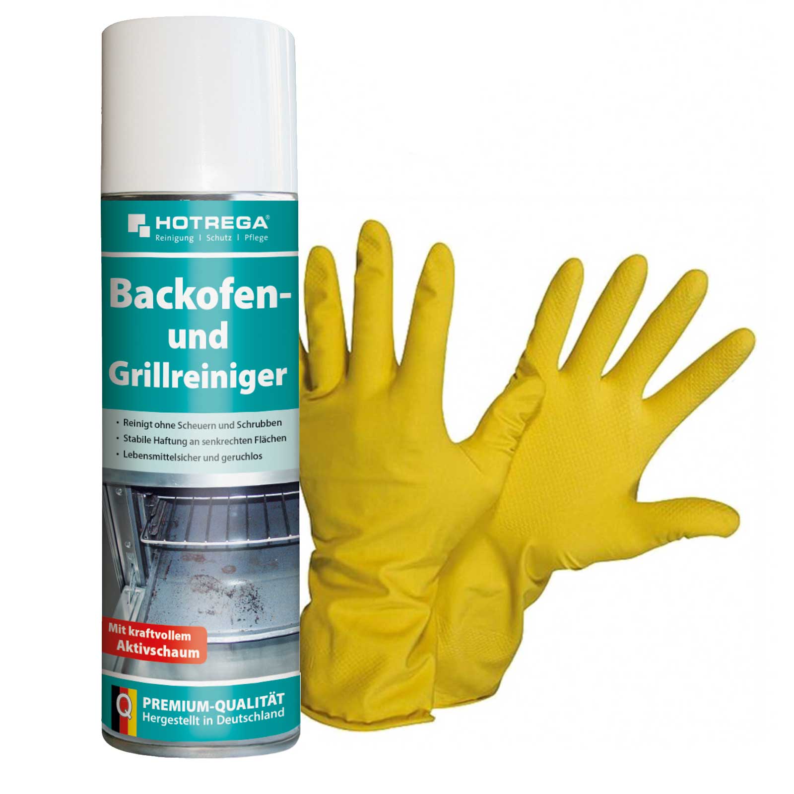 HOTREGA Backofenreiniger Grillreiniger Backblechreiniger 300ml mit Handschuhen von HOTREGA