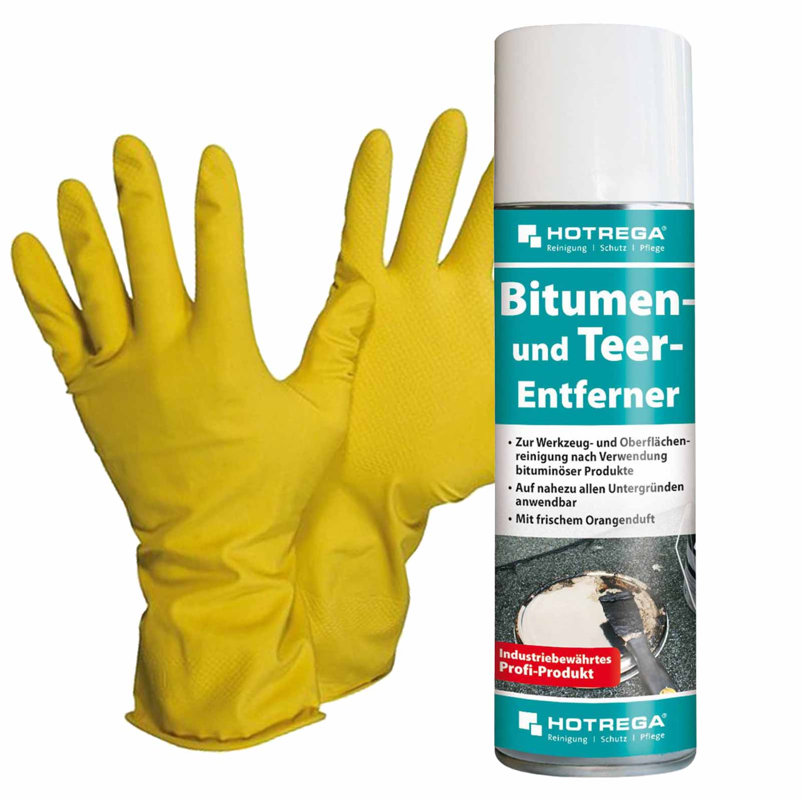 HOTREGA Bitumen Teer Entferner Harzlöser Rußentferner 300ml mit Handschuhen von HOTREGA