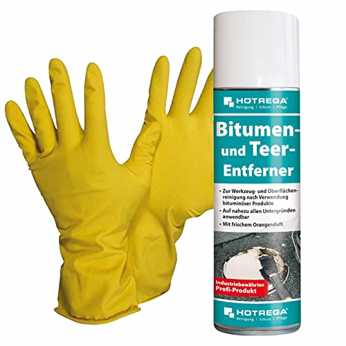 HOTREGA - Bitumen- und Teer- Entferner 300 ml SET + NITRAS Handschuhe Gr. 10 von HOTREGA