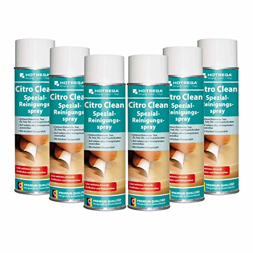 HOTREGA Citro Clean Spezial Reinigungsspray 500 ml - entfernt Klebereste & Co., Menge:6 von HOTREGA