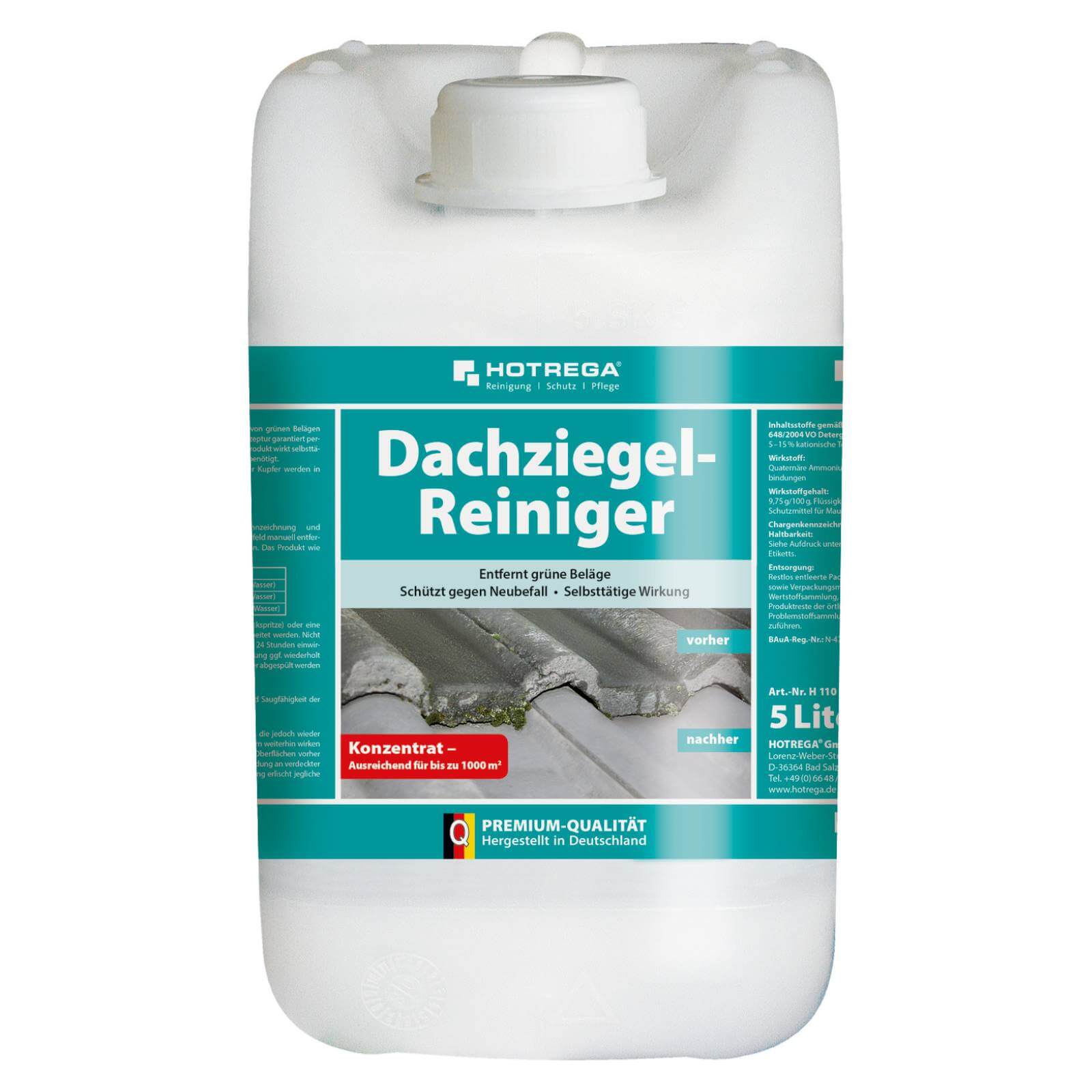 HOTREGA Dachziegel Reiniger Grünbelagentferner Steinreiniger Dachreiniger 5L von HOTREGA