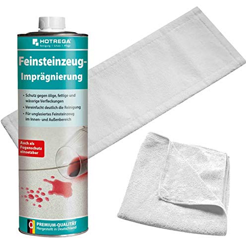 HOTREGA Feinsteinzeug Imprägnierung 1L SET + Microfasermopp 40 cm + Microfasertuch 40 x 40 cm HOTREGA Feinsteinzeug Imprägnierung 1L SET + Microfasermopp 40 cm + Microfasertuch 40 x 40 cm von HOTREGA