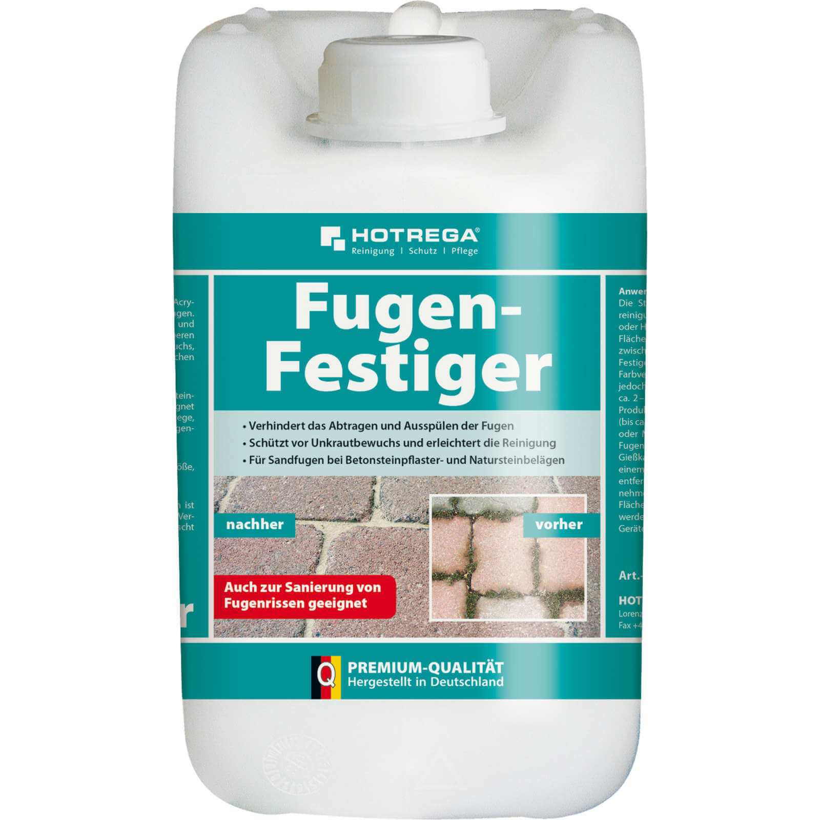 HOTREGA Fugenfestiger Unkrautschutz für Sandfugen Fugen Pflasterfugen Sand 5L von HOTREGA