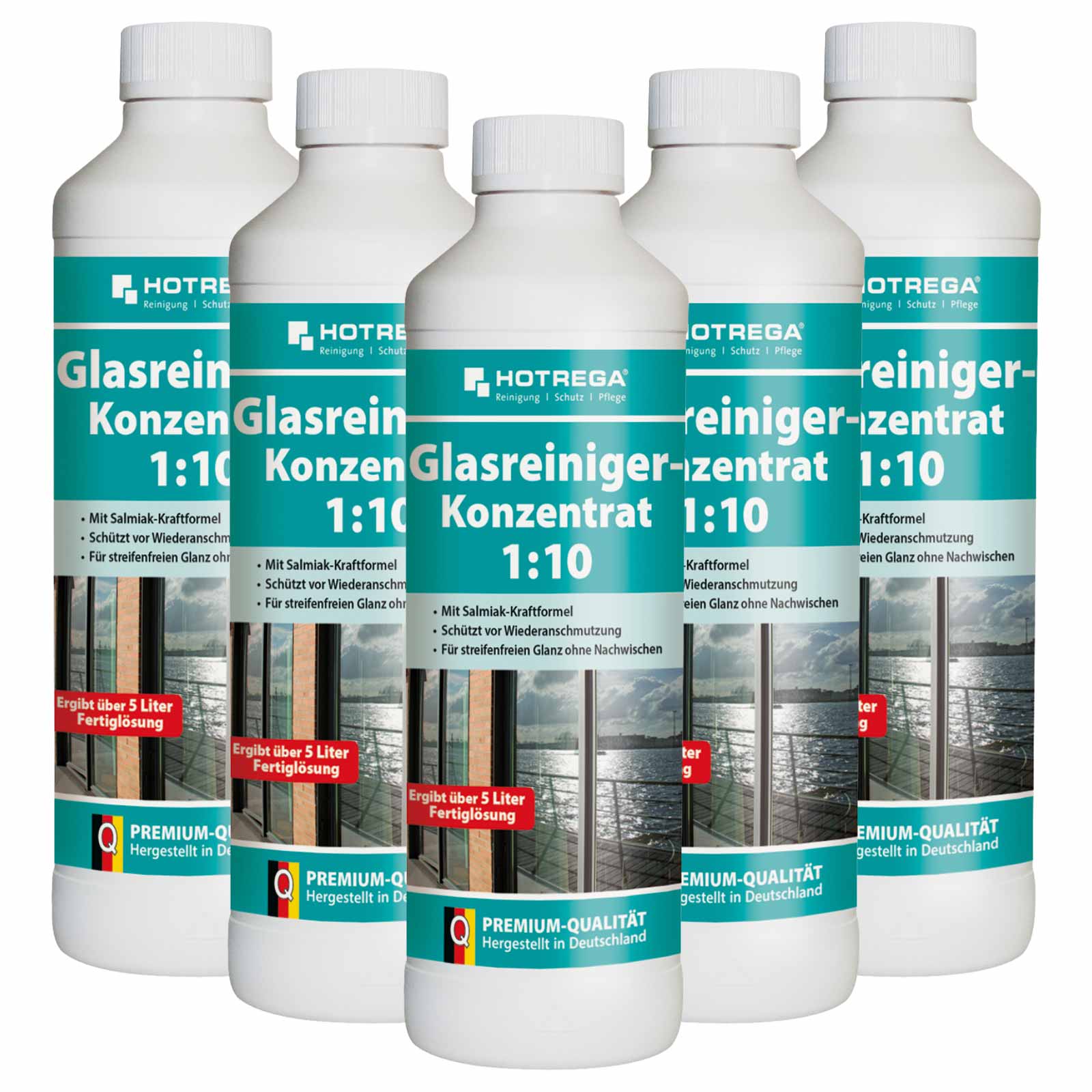 HOTREGA Glasreiniger Spiegelreiniger Glasreinigung Fenster 500ml Konzentrat Menge:5 von HOTREGA