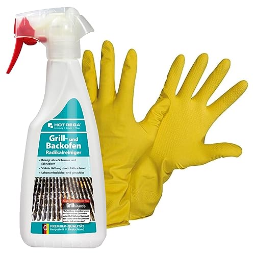 HOTREGA - Grill- und Backofen Radikalreiniger 500 ml SET + NITRAS Handschuhe Gr. 10 von HOTREGA