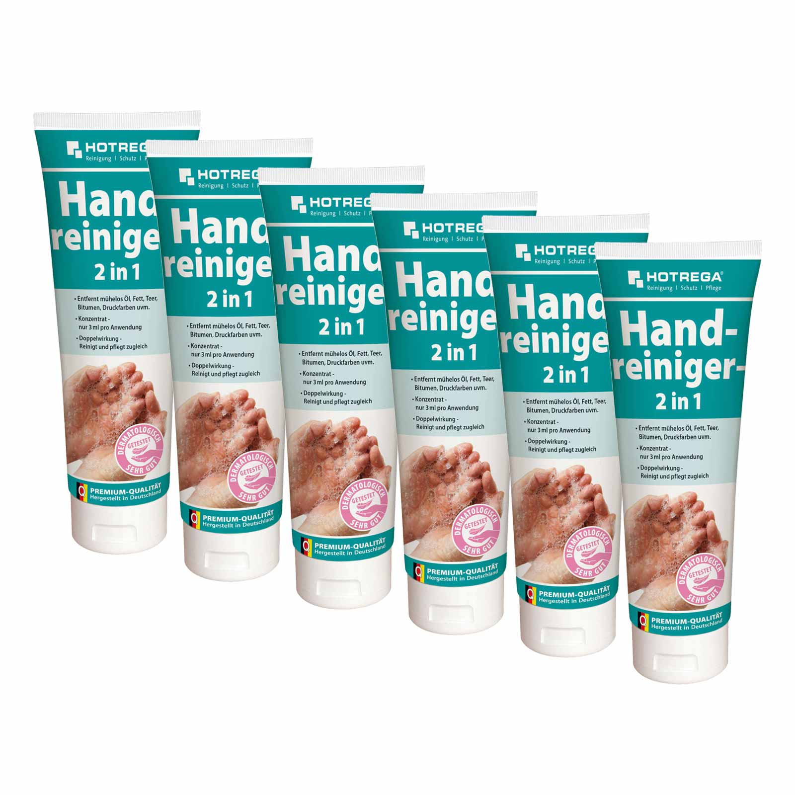 HOTREGA Handreiniger Handwaschpaste Hautreiniger Hautpflege 2in1 6x 250ml Tube von HOTREGA