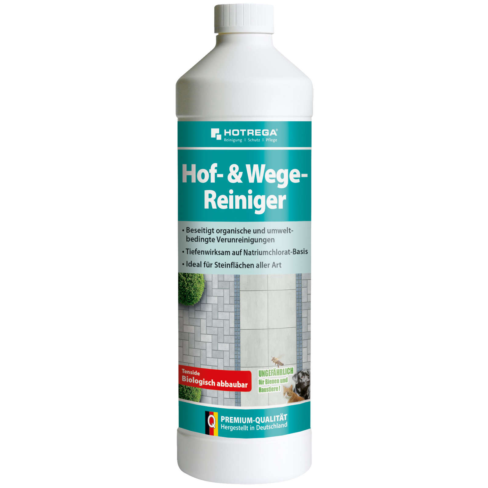 HOTREGA Hof und Wegereiniger Steinreiniger Terrassenreiniger Pflasterreiniger 1L von HOTREGA