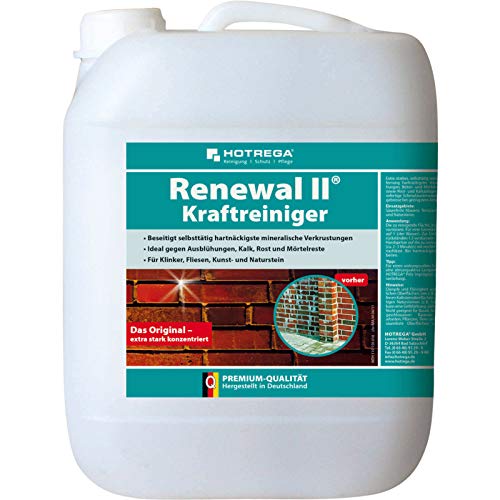 HOTREGA Kraftreiniger Renewal II Gebinde - Reinigungskonzentrat, Fliesenreiniger, Steinreiniger, Grundreiniger, Inhalt:10 Liter von HOTREGA