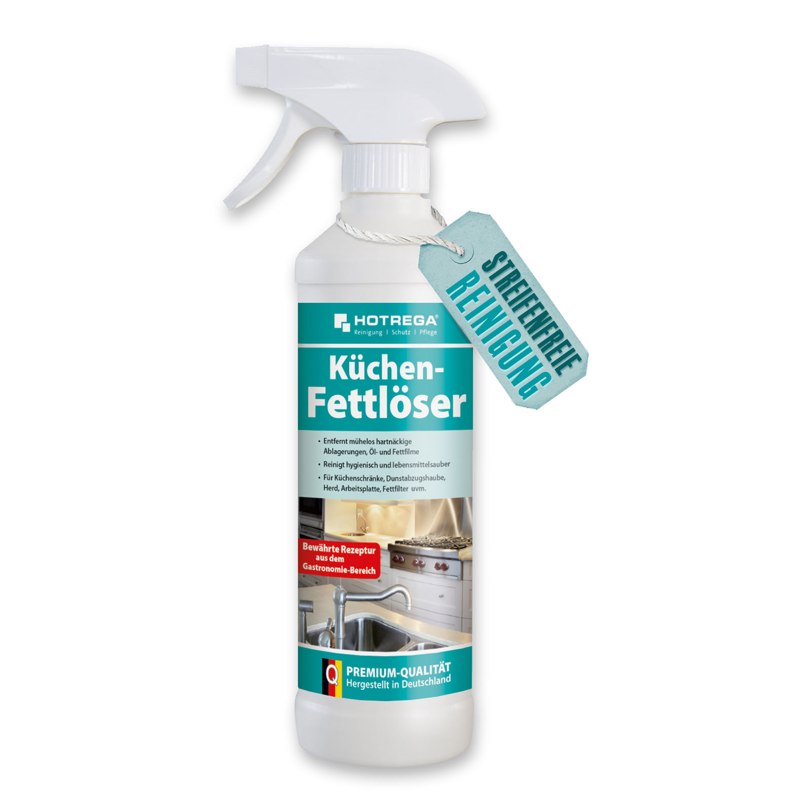 HOTREGA Küchen Fettlöser Küchenreiniger Fettreiniger Fettentferner Hygiene 500ml von HOTREGA