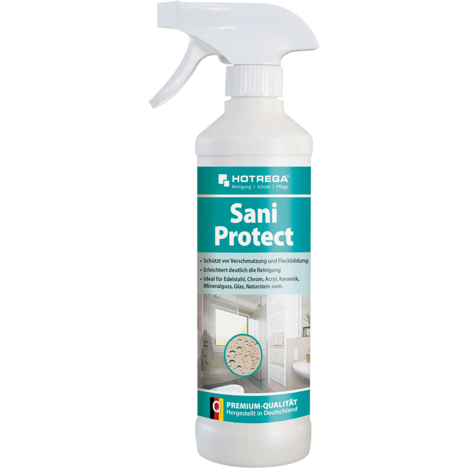 HOTREGA Sani Protect mit Abperleffekt für Edelstahl Chrom Keramik Glas 500ml von HOTREGA