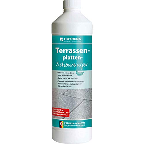 HOTREGA Terrassenplatten SCHONREINIGER 1 Liter - Materialschonendes Konzentrat von HOTREGA