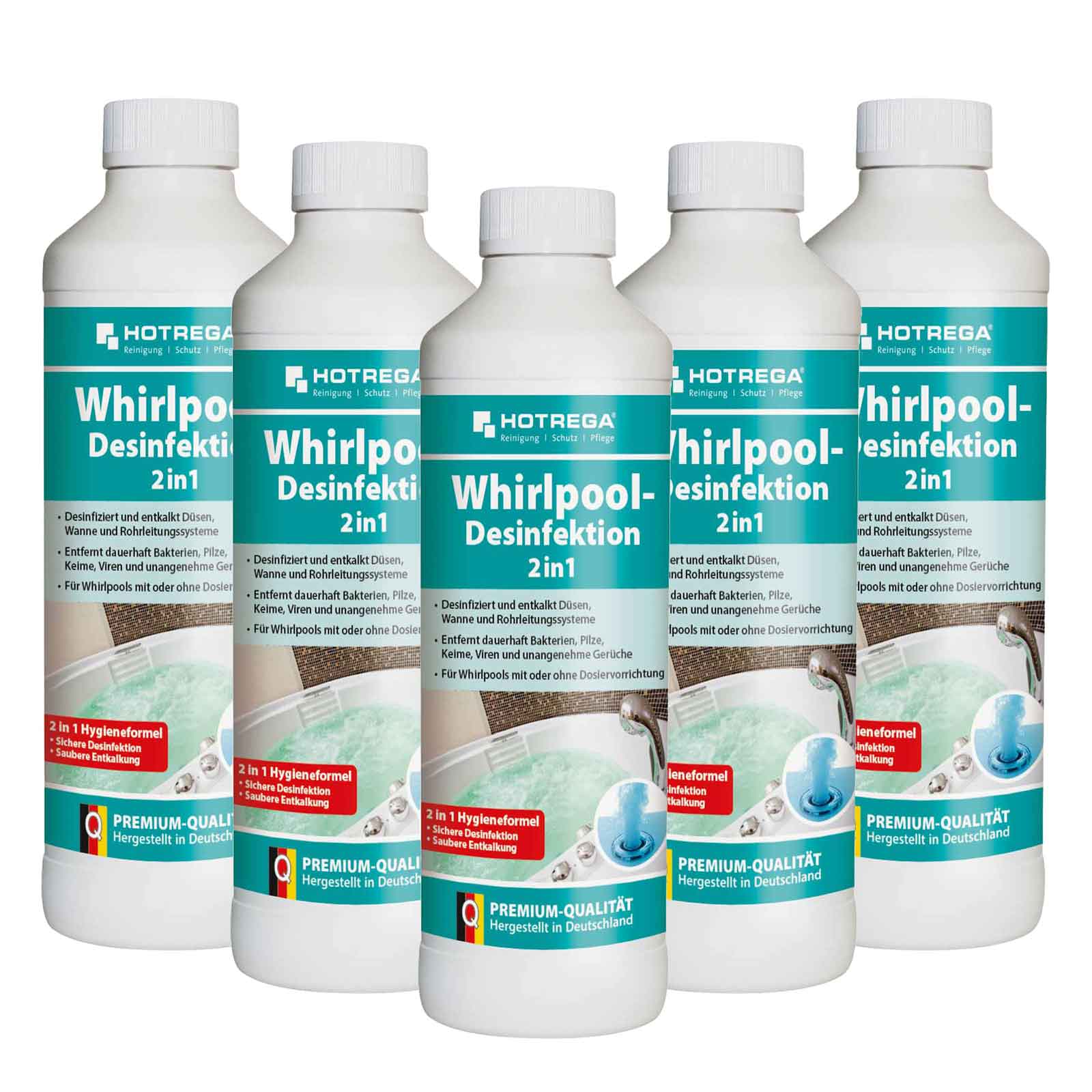 HOTREGA Whirlpool Desinfektion 3x 500ml Whirlpool Pflege Jacuzzi Reiniger 2in1 Menge:5 von HOTREGA