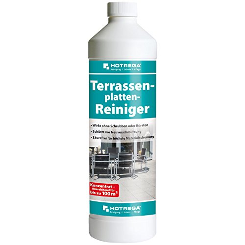 HOTREGA Terrassenplatten Reiniger - Reinigung für Terrasse und Balkon - Schutz vor Neuverschmutzung 1 Liter von HOTREGA