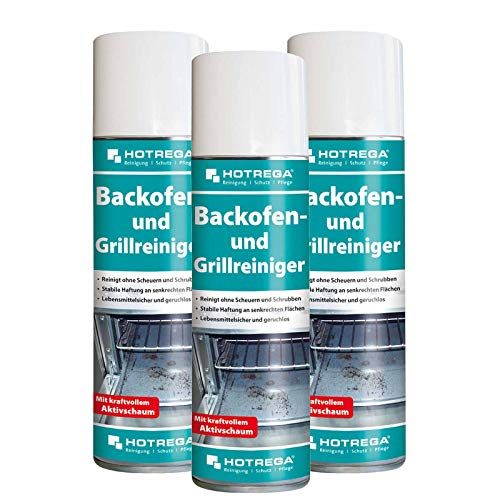 HOTREGA Backofen- und Grillreiniger 300ml, Ofenreiniger, Backofenspray, Backofenreiniger, Herdreiniger, Fettlöser, Mengen:3 von HOTREGA