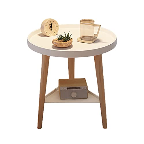 HOTTHWXX Couchtisch, Beistelltisch, runder moderner Wohnkultur-Beistelltisch, doppelter Stauraum ， für Wohnzimmer, Schlafzimmer und Balkon, 40 * 44 cm (Color : C, Size : 40 * 44cm) von HOTTHWXX