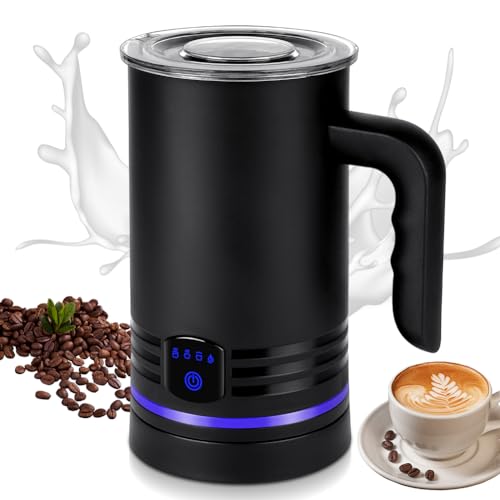 HOTUT Elektrischer Automatischer Milchschäumer,4 in 1 Milchaufschäumer, 430 ml Edelstahl Milchaufschäumer, 400W Geräuschloser Milchschäumer für Milch Kaffee heiße Schokolade von HOTUT