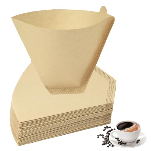 HOTUT Kaffeefilter Papier Größe 4, 100 Stück U-Form Kaffee Filtertüten, Coffee Filter Paper, Kaffeezubehör für Zuhause Büro Filterbecher Handfilter - Braun von HOTUT