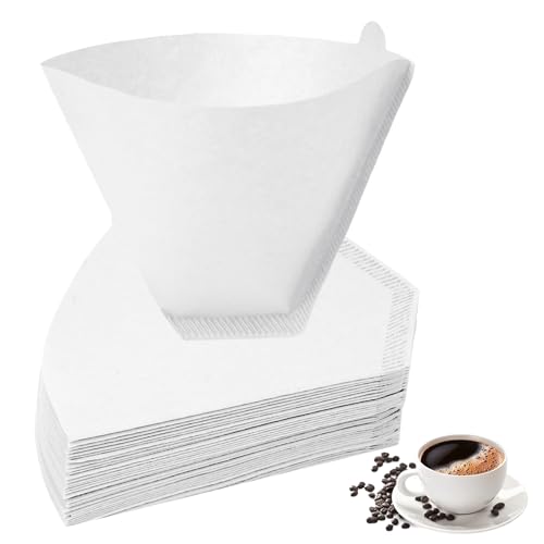 HOTUT Kaffeefilter Papier Größe 4, 100 Stück U-Form Kaffee Filtertüten, Coffee Filter Paper Kaffeezubehör für Zuhause Büro Filterbecher Handfilter - Weiß von HOTUT