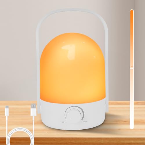 HOTUT LED Tischlampe Kabellose,LED Laterne mit 360° tragbarer Griff,Campingleuchte,2 Lichtfarben,stufenloser Dimmer, Wiederaufladbare,Tragbares Nachtlicht für Camping,Balkon, Schlafzimmer,Party von HOTUT