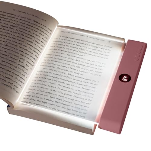 HOTUT Lightwedge Leselampe, tragbare Flaches Buchlicht zum Lesen im Bett bei Nacht, LED Buchlampe, Panel Book Light, Augenschutz leselicht buch Buchseite Licht, Geschenk für Buchliebhaber - Rosa von HOTUT