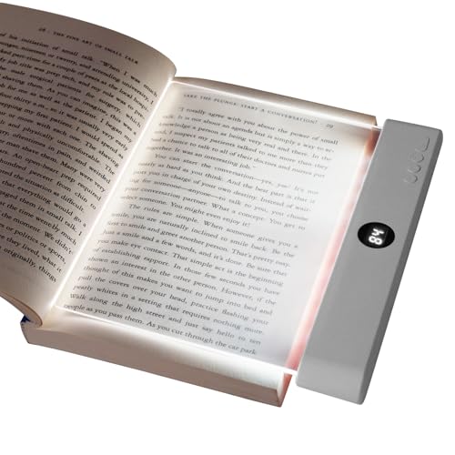 HOTUT Lightwedge Leselampe, tragbare Flaches Buchlicht zum Lesen im Bett bei Nacht, LED Buchlampe, Panel Book Light, Augenschutz leselicht buch Buchseite Licht, Geschenk für Buchliebhaber - Weiß von HOTUT
