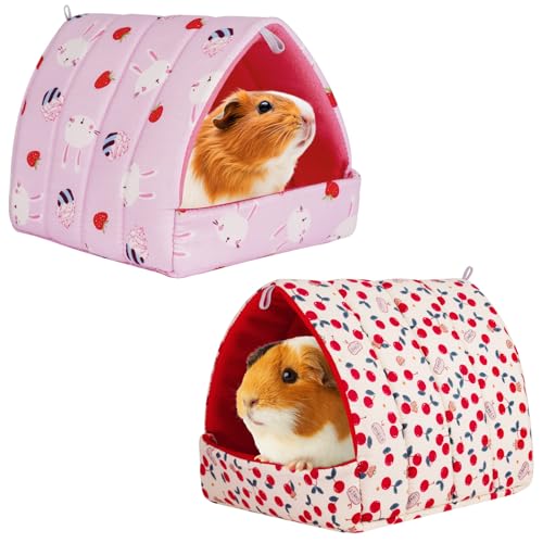 HOTUT Meerschweinchen Bett,2 Stück Waschbar Kuschelsack Meerschweinchen Haus,Kuschelig Gemütliches Kleintierbetten, Hamster Kleintier Bett für Zwergkaninchen, Chinchilla, Lgel, Frettchen von HOTUT
