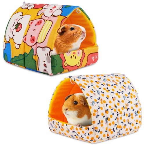 HOTUT Meerschweinchen Bett,2 Stück Waschbar Kuschelsack Meerschweinchen Haus,Kuschelig Gemütliches Kleintierbetten, Hamster Kleintier Bett für Zwergkaninchen, Chinchilla, Lgel, Frettchen von HOTUT