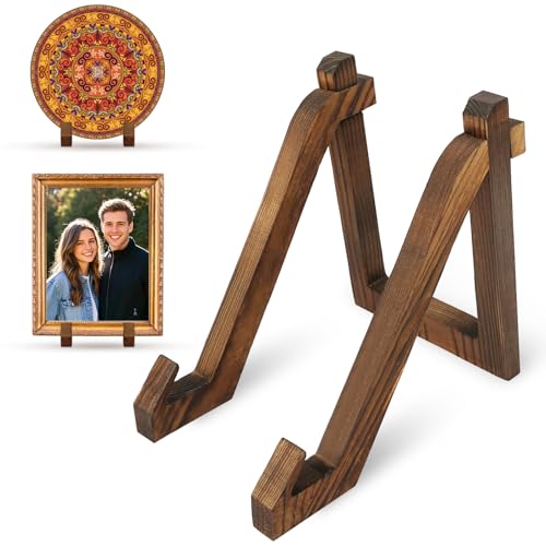 HOTUT Tellerständer Holz, Deko Tellerhalter, Tellerhalter Ständer, Staffelei Fuer Teller, Foto, Bild, Bücher, Bilderrahmen - 20,3 cm von HOTUT