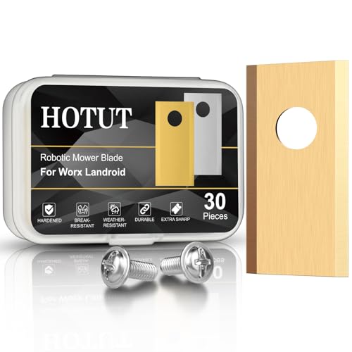 HOTUT Titan Ersatzmesser für Mähroboter, 30PCS Universal Ersatzklingen, Langlebige Mähroboter Messer passend, Rasenmäher Ersatzklingen, Ersatzmesser für WORX, Zoef (Gold) von HOTUT