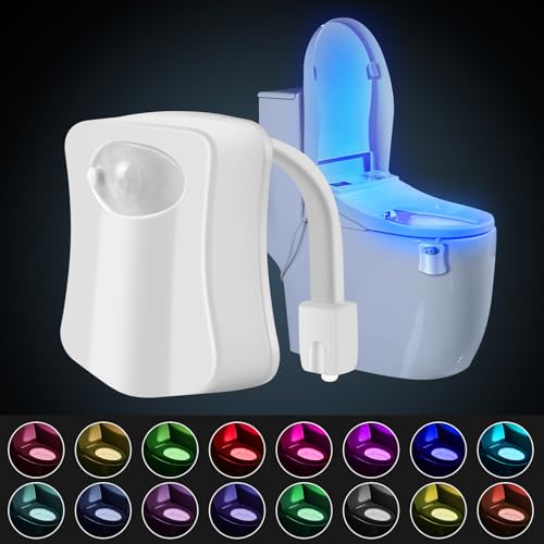 HOTUT Toilette Licht WC-Nachtlicht, Toilettenschüssel Nachtlicht, 16 Farben Motion Sensor wc nachtlicht, Toilettenbeleuchtung,Lustige Badezimmerzubehör (Batteriebetrieben) von HOTUT