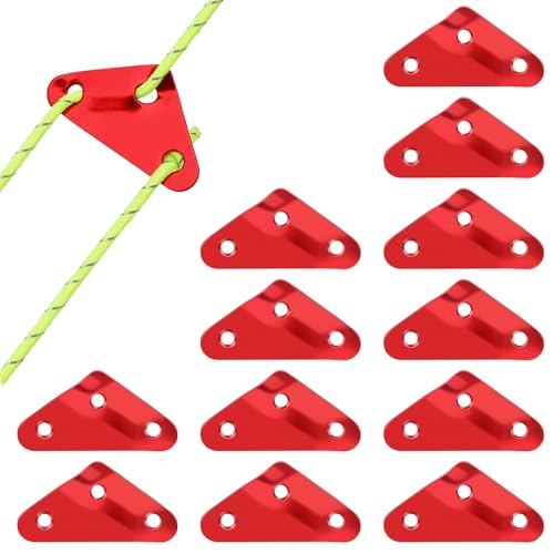 HOTUT Zelt Wind Seil Schnalle, 12 Stück Aluminiumlegierung Guyline Cord Adjuster, Seilspanner, Zelt Spanner, Zeltleinenspanner, Zelt Seil Teller, Zeltzubehör für Outdoor Wandern Camping Picknick von HOTUT