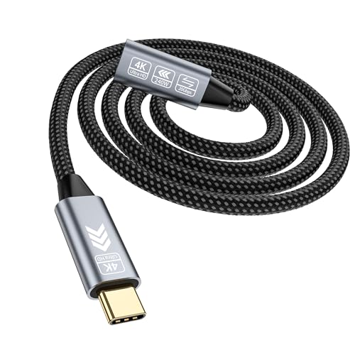 HOTUTUKI USB C Verlängerung Kabel 2M,usb-c verlängerung buchse auf steckerUnterstützt usb c 3.2 verlängerung 20Gpbs/240W und 4K@60Hz Kompatibel mit docking station,VR,SSD von HOTUTUKI