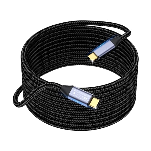 HOTUTUKI usb c auf usb c kabel 4m, usb c usb c lang, USB 3.1 Gen2 Typ C ladekabel, 10 Gbps Datenübertragung, 100W 20V/5A Schnellladekabel,4K @ 60Hz Videoübertragung für Monitor, schwarz 4m von HOTUTUKI