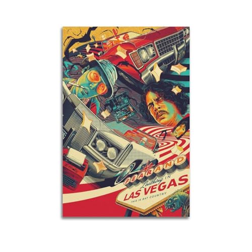 Fear and Loathing In Las Vegas Leinwand Bild Kunstdruck auf echter Leinwand Classic Movie Painting Poster Wall Art Canvas Artwork Decor Wandbilder für Schlafzimmer 16x24inch(40x60cm) Unframe-style von HOTV