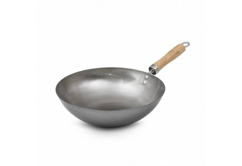 HOTWOK Wok, Karbonstahl, Holz, WokPfanne 30 cm Asia Küchen Zubehör Camping BBQ Rezepte von HOTWOK