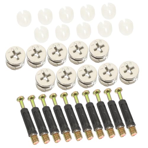 HOUDERCO 10 Sätze Möbelverbinder Cam Fittings mit Dübeln Möbel Schrauben Exzenterverbinder für Schränke Holz Möbel Verbindungsbeschläge mit Selbstschneidendem Gewinde HOUDERCO 10 Sätze Möbelverbinder Cam Fittings mit Dübeln Möbel Schrauben Exzenterverbinder für Schränke Holz Möbel Verbindungsbeschläge mit Selbstschneidendem Gewinde von HOUDERCO