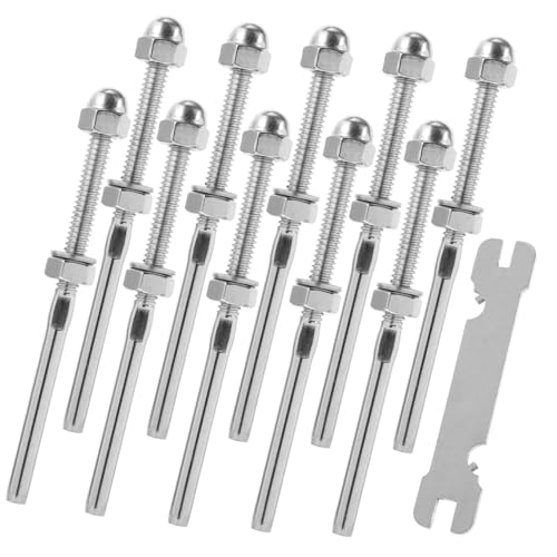 HOUDERCO 10 Stück Teiliges Edelstahl Kabelgeländer Gewindeterminal Korrosionsbeständig Marinequalität Für Aluminium Pfosten Innen Außen Gebrauch von HOUDERCO