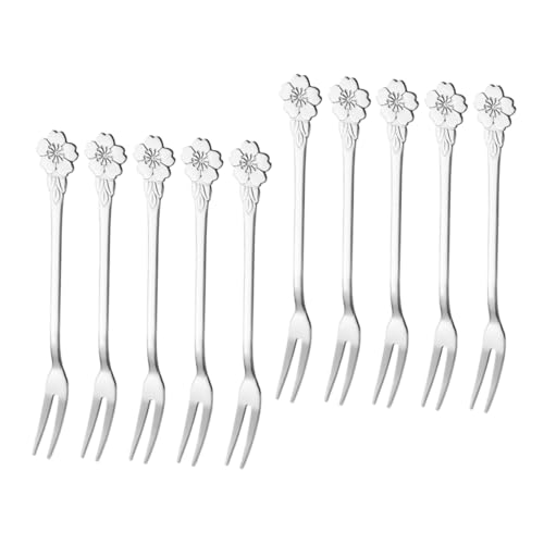 HOUDERCO 10 Stück Teiliges Edelstahl Obstgabeln mit Zwei Spitzen Glatte Kanten Multifunktionale Früchtegabeln für Dessert Kuchen Party Geeignet für Zuhause Restaurant Picknick HOUDERCO 10 Stück Teiliges Edelstahl Obstgabeln mit Zwei Spitzen Glatte Kanten Multifunktionale Früchtegabeln für Dessert Kuchen Party Geeignet für Zuhause Restaurant Picknick von HOUDERCO