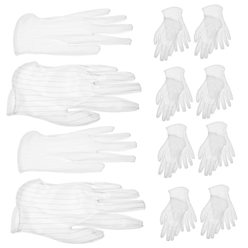 HOUDERCO 10Paare Antistatische Weiße Handschuhe Atmungsaktive Multifunktionshandschuhe für Schmuck Uhren Brillen und Ausstellungen Bequem und Langlebig Staubfreies Material HOUDERCO 10Paare Antistatische Weiße Handschuhe Atmungsaktive Multifunktionshandschuhe für Schmuck Uhren Brillen und Ausstellungen Bequem und Langlebig Staubfreies Material von HOUDERCO