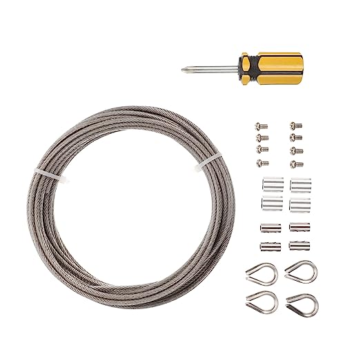 HOUDERCO 1Satz Kabelseil Set mit Vollständigem Installationszubehör für Gartenzaun und Fenster Drahtseil Kit für Sichere Aufhängungen und Einfache Montage HOUDERCO 1Satz Kabelseil Set mit Vollständigem Installationszubehör für Gartenzaun und Fenster Drahtseil Kit für Sichere Aufhängungen und Einfache Montage von HOUDERCO