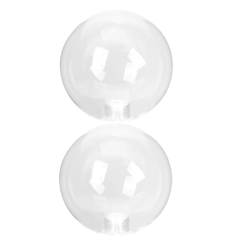 HOUDERCO 2 Stück Glas Lampenschirm Ersatz Schraubsockel Ømm Kugelförmig Transparent Leicht Installierbar Für Pendelleuchte Hängelampe Wandlampe Modernes Wohnambiente von HOUDERCO