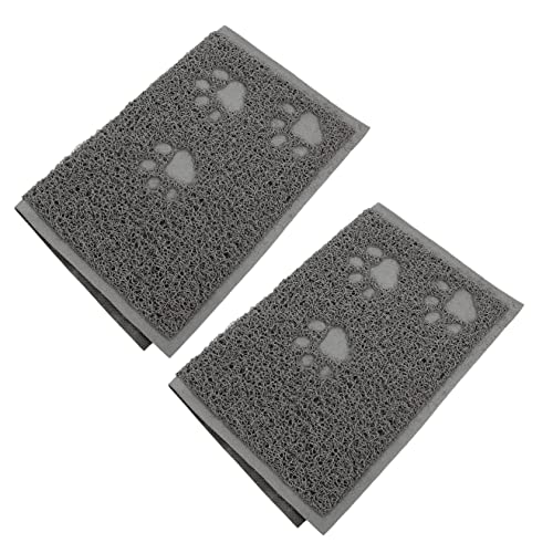HOUDERCO 2Stücke Katzenstreu Matte PVC Rutschfeste Katzenklo Matte Praktische Katzenmatte zur Einfachen für Katzenliebhaber Hellgrau HOUDERCO 2Stücke Katzenstreu Matte PVC Rutschfeste Katzenklo Matte Praktische Katzenmatte zur Einfachen für Katzenliebhaber Hellgrau von HOUDERCO