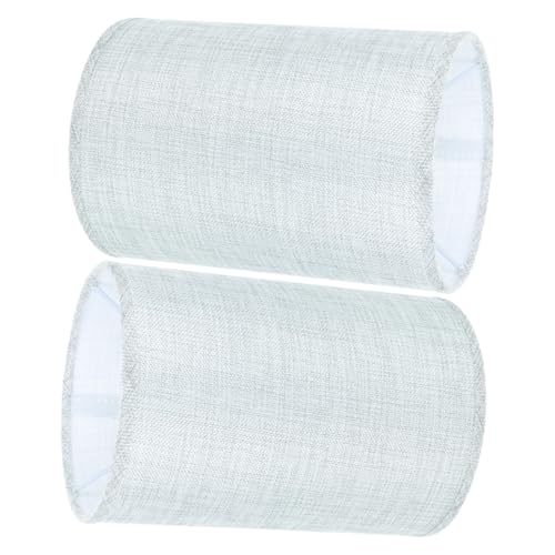 HOUDERCO 2 Stück Runde Stehlampen Lampenschirme aus Grauem Leinen Dekorative Lampenschirme für Wohnzimmer Schützende Lichtabdeckung für Fassung Warmes und Blendfreies Licht von HOUDERCO