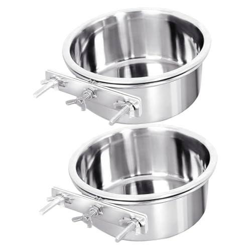 HOUDERCO 2 Stück Teiliges Edelstahl Napf mit Verstellbarer Aufhängung Robust Abnehmbar Kratzfest für Katzen und Welpen Hygienisch Einfach zu Reinigen Geeignet für Käfige und HOUDERCO 2 Stück Teiliges Edelstahl Napf mit Verstellbarer Aufhängung Robust Abnehmbar Kratzfest für Katzen und Welpen Hygienisch Einfach zu Reinigen Geeignet für Käfige und von HOUDERCO