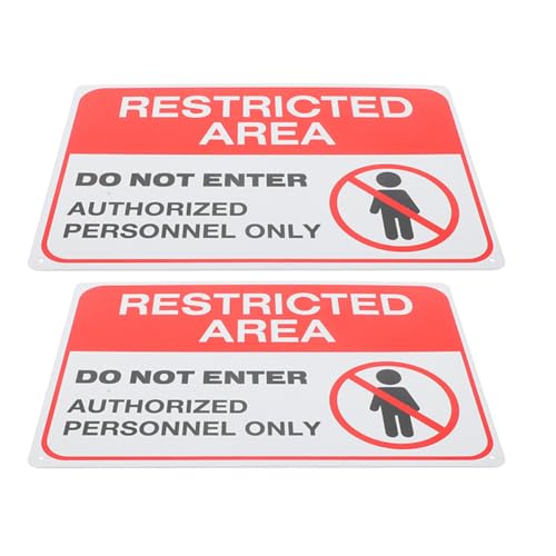 HOUDERCO 2 Stück Warnschild Do Not Enter Wetterfestes Metall warnschild für Außenbereiche UV beständig Einfache Montage für Büro und Eingeschränkte Zugangsbereiche von HOUDERCO