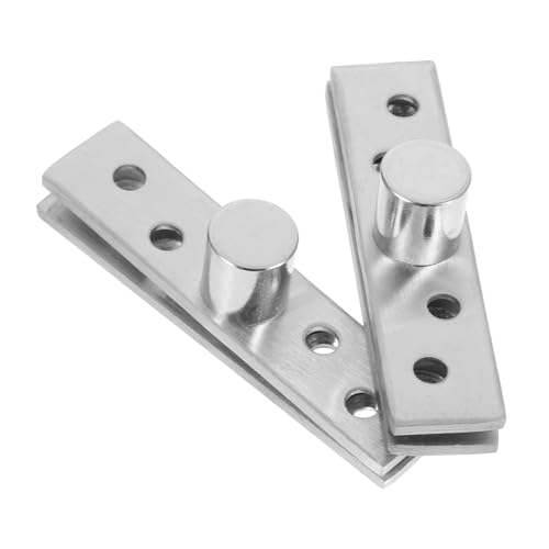 HOUDERCO 2 Stücke Edelstahl Pivot Türscharniere Verdecktes Drehgelenk für Möbel Schranktüren Unsichtbares Türbeschlag-system Robust und Platzsparend für Schränke Kleiderschränke von HOUDERCO