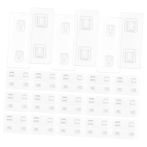 HOUDERCO 20 Sätze Transparente Selbstklebende Haken Doppelseitige Clips Starke Klebehaken für Wandmontage Bohrungen Erforderlich Multifunktionale Aufhänger für Bilder und Dekoration von HOUDERCO