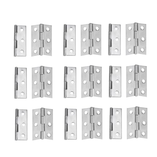 HOUDERCO 20 Stück Teiliges Edelstahl Möbelscharniere Schranktür Scharniere Rostfrei Geräuschlos Stabile Montage für Küchen Möbel Türen von HOUDERCO