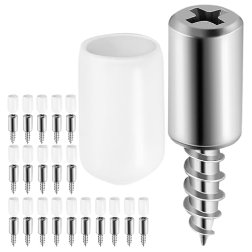 HOUDERCO 20Stücke Selbstschneidende Trennwandschrauben Regalbodenträger mit Gummihülse für Schrank Laminatmöbel Schrank und Kleiderschrank Board Support von HOUDERCO